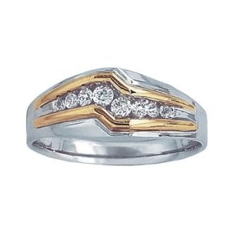 Men's Ring with .25ctw Round Diamonds in 14k Two-Tone