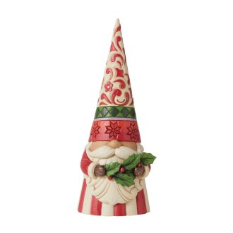 Adorable Christmas gnome with holly, perfect for festive holiday decorating!