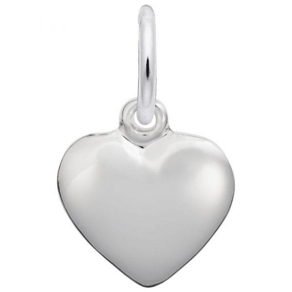 Puffy Heart Charm in Sterling Silver by Rembrandt Charms