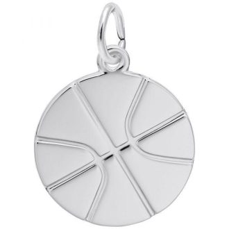 Rembrandt Charms Basketball Charm in Sterling Silver