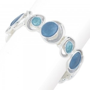 Blue Enamel Stretch Bracelet
