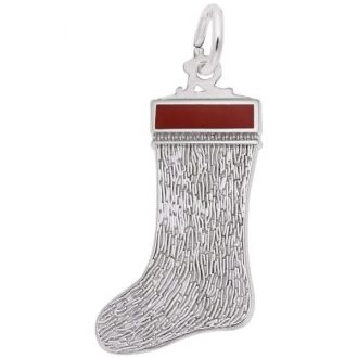 Rembrandt Christmas Stocking Charm in Sterling Silver