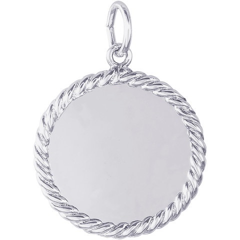 Rope Edge Disc Charm in Sterling Silver by Rembrandt Charms