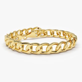 Curb Link Bracelet 10mm in 18k Yellow Gold 8" Length