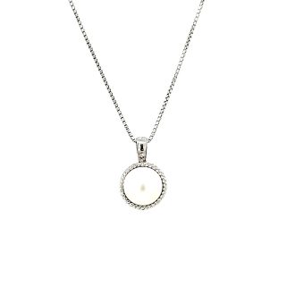Round Freshwater Pearl Necklace in Sterling Silver