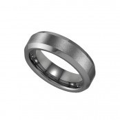 This elegant men's wedding band showcases sophistication and style. With a satin finish and featuring a beveled edge. Sized at 10.5, the ring has a width of 6mm. Exuding class, it establishes a bold presence suitable for any fashionable sensation. Perfect for grooms who dare to be different while still valuing simplicity.