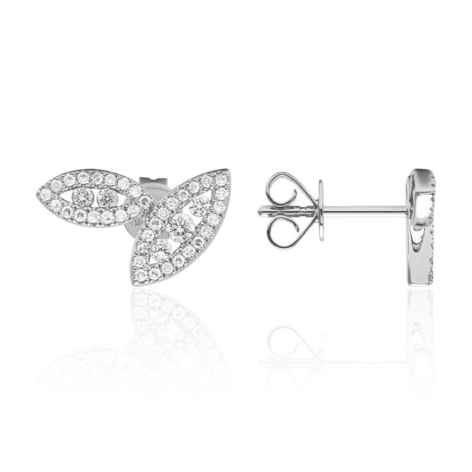 Fashion Earrings with .38ctw Round Diamonds in 14k White Gold
