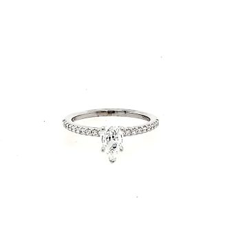 Gabriel & Co. Engagement Ring with .59ctw Pear and Round Diamonds in 14k White Gold