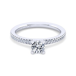 Engagement Ring with .78ctw Round Diamonds in 14k White Gold