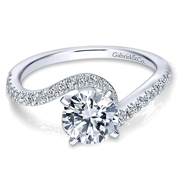 Gabriel and Co. Semi Mounting Engagement Ring with .30ctw Round Diamonds in 14k White Gold
