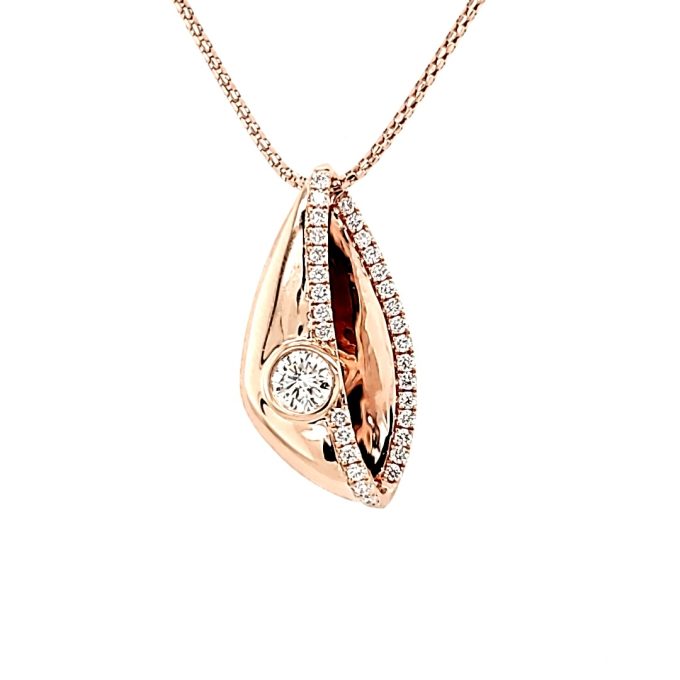 Fashion Necklace with .73ctw Round Lab Grown Diamonds in 14k Rose Gold