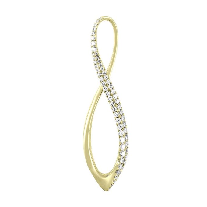 Infinity Necklace with .76ctw Round Lab Grown Diamonds in 14k Yellow Gold