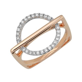 Fashion Ring with .23ctw Round Lab Grown Diamonds in 14k Rose Gold