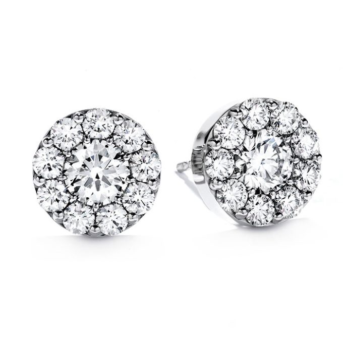 Hearts on Fire Fulfillment Stud Earrings with 1.03ctw Round Diamonds in 18k White Gold