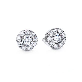 Hearts on Fire Fulfillment Stud Earrings with 1.47tw Round Diamonds in 18k White Gold