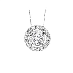 True Reflections Halo Necklace with .25ctw Round Diamonds in 14k White Gold
