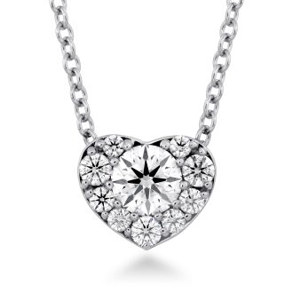 Hearts on Fire Fulfillment Heart Necklace with .44ctw Round Diamonds in 18k White Gold