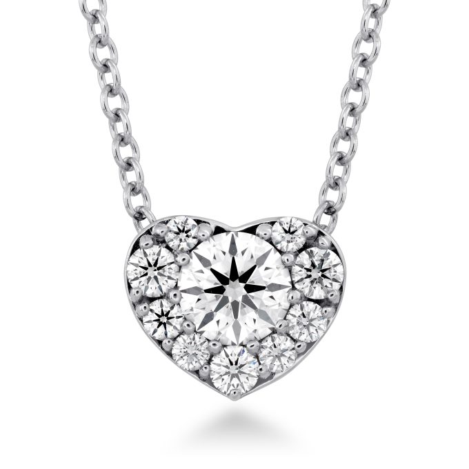 Hearts on Fire Fulfillment Heart Necklace with .44ctw Round Diamonds in 18k White Gold