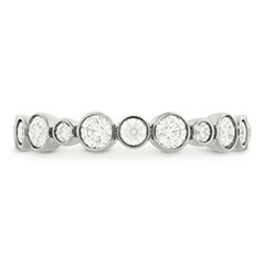 Hearts on Fire Bezel Diamond Band with .63ctw Round Diamonds in 18k White Gold