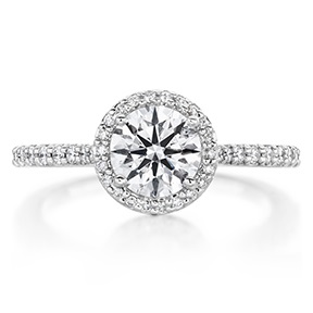 Hearts on Fire Camilla Halo Engagement Ring with .94ctw Round Diamonds in 18k White Gold