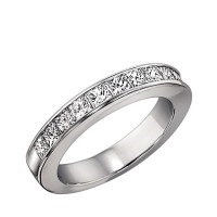 Wedding Band with .27ctw Princess Cut Diamonds in White Gold