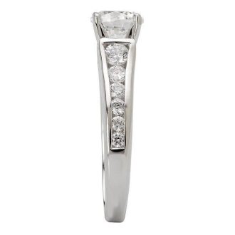 Engagement Ring Semi Mounting with .50ctw Princess Cut Diamonds in 14k White Gold