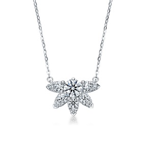 Hearts on Fire Aerial Sunburst Necklace with .61ctw Round Diamonds in 18k White Gold