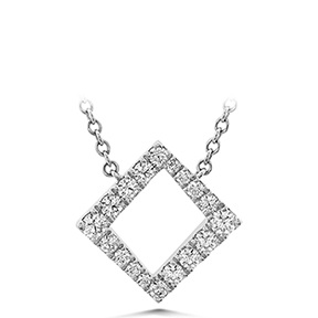 Hearts on Fire Charmed Square Necklace with .60ctw Round Diamonds in 18k White Gold
