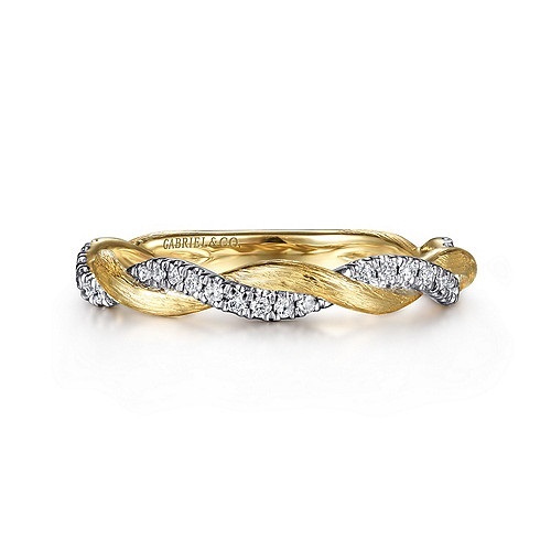 Gabriel & Co Wedding Band with .20ctw Round Diamonds in 14k Yellow Gold