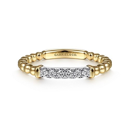 Gabriel Fashion Ring with .10ctw Round Diamonds in 14k Yellow Gold