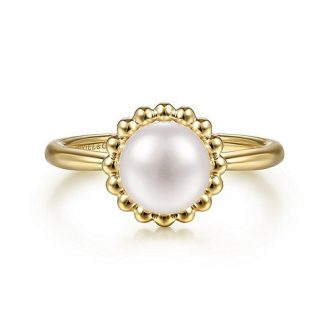 Gabriel Bujukan Fashion Ring with Pearl in 14k Yellow Gold