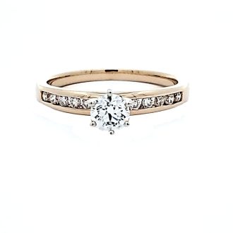 Channel Set Engagement Ring with .61ctw Round Diamonds in 14k Yellow Gold