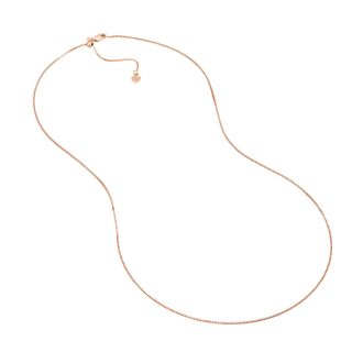 Box Chain in 14k Rose Gold 22" Adjustable Length