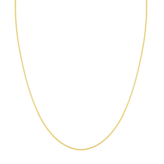 Experience elegance with this finely crafted, gold chain in an intricate tight cable design. Boasting a diameter of 1.5mm, this versatile staple measures a comfortable 20", perfectly fitting around the neck. Its 18-karat yellow gold composition brings out a warm, rich lustre that adds an exquisite touch of luxury.