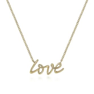 Gabriel "Love" Necklace in 14k Yellow Gold