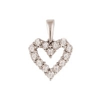 Heart Necklace with .10ctw Round Diamonds in Sterling Silver