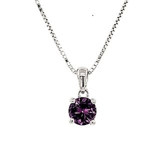 Birthstone Necklace with Synthetic Alexandrite in Sterling Silver