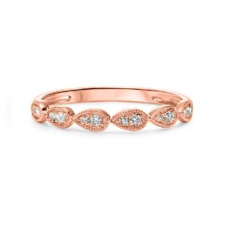 Teardrop Stackable Ring with .12ctw Round Diamonds in 10k Rose Gold