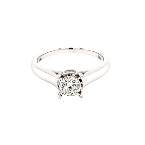 True Reflections Solitaire Engagement Ring with 3/4ct Round Diamond in 14k White Gold