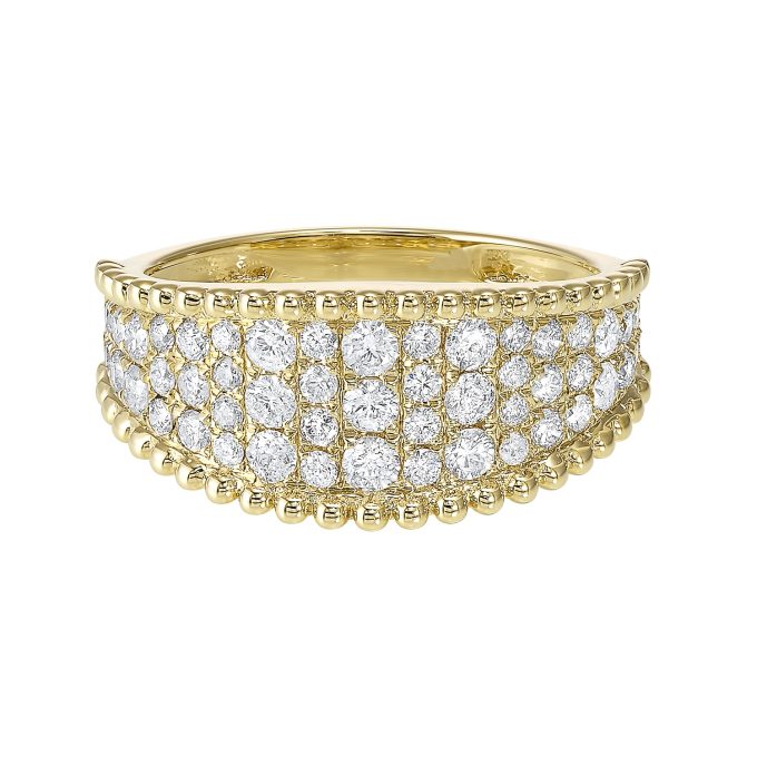 Fashion Ring with 1ctw Round Diamonds in 14k Yellow Gold