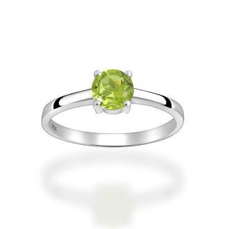 Birthstone Ring with Peridot in Sterling Silver