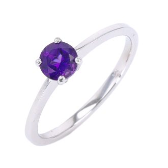 Birthstone Ring with Amethyst in Sterling Silver