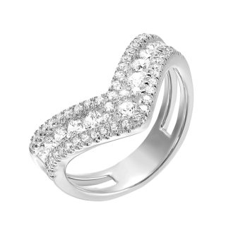 Wedding Band with 1ctw Round Diamonds in 14k White Gold