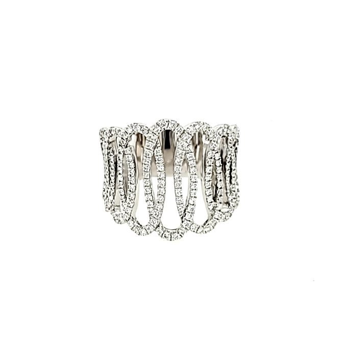 Pre-Owned Fashion Ring with 1.48ct Round Diamonds in 14k White Gold