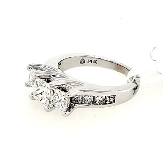 Anniversary Ring with 2.10ctw Princess Cut Diamonds in 14k White Gold