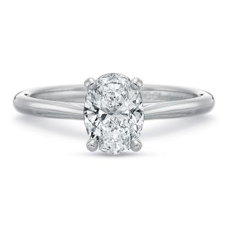 Solitaire Engagement Ring with .46ct Oval Diamond in 14k White Gold
