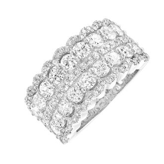 Wedding Band with 2ctw Round Diamonds in 14k White Gold