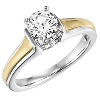Semi-Mount Engagement Ring in 14k Two-Tone