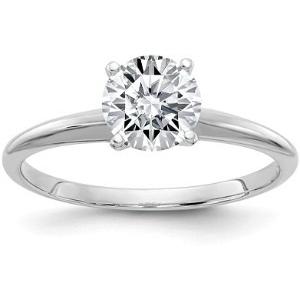 Solitaire Engagement Ring with .48ct Round Diamond in 14k White Gold