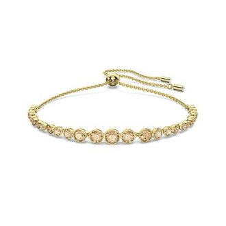 This beautiful piece combines a vibrant yellow tennis bracelet and a unique bolo bracelet. The squares adorned with yellow gold plated 'EMILY' letters stand out, illuminating each stunning cubic zirconia within. Meticulously crafted, each piece encapsulates an exquisite blend of versatility and luxury—an stunning accessory for urban-chic styles.
